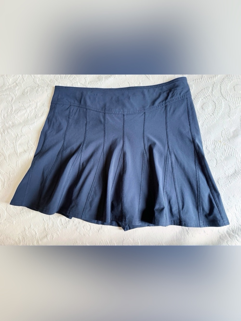Athleta dark Navy Pleated Athletic Skort Shorts Pocket